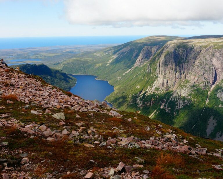 Gros Morne National park looking down into the fjords.