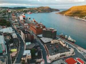 Arial view of downtown St. John's